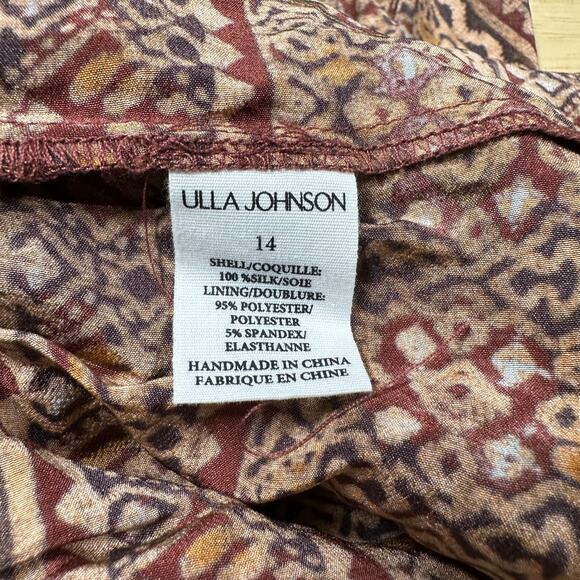 Ulla Johnson NWOT Hayana Mini Dress in Agate Brown Size 14 100% Silk Shibori - Picture 7 of 10